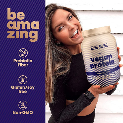 BEAM Be Amazing Vegan Protein Powder | 20g Plant-Based Protein with Prebiotics Fibers