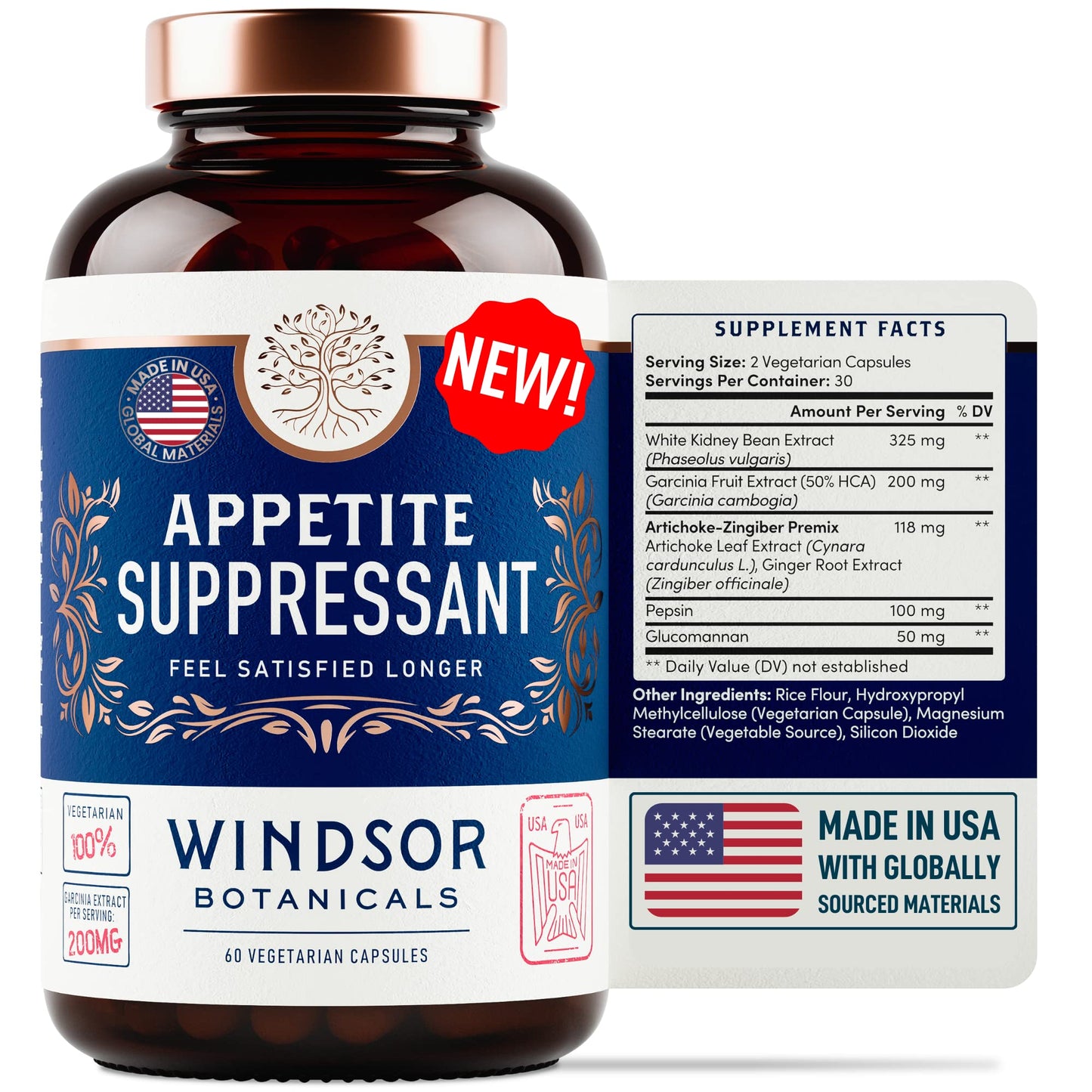 Appetite Suppressant for Weight Loss - Garcinia Cambogia, Glucomannan Appetite Control 