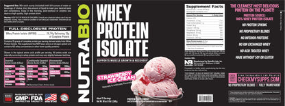 NutraBio Whey Protein Isolate Supplement – 25g of Protein Per Scoop with Complete