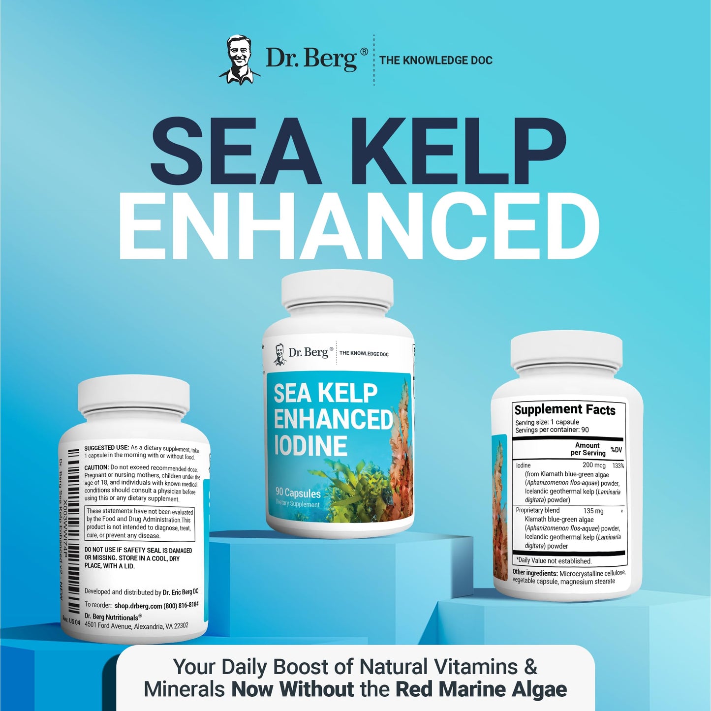 Dr. Berg's Sea Kelp Enhanced - Pure Healthy Thyroid Support Natural Antioxidants