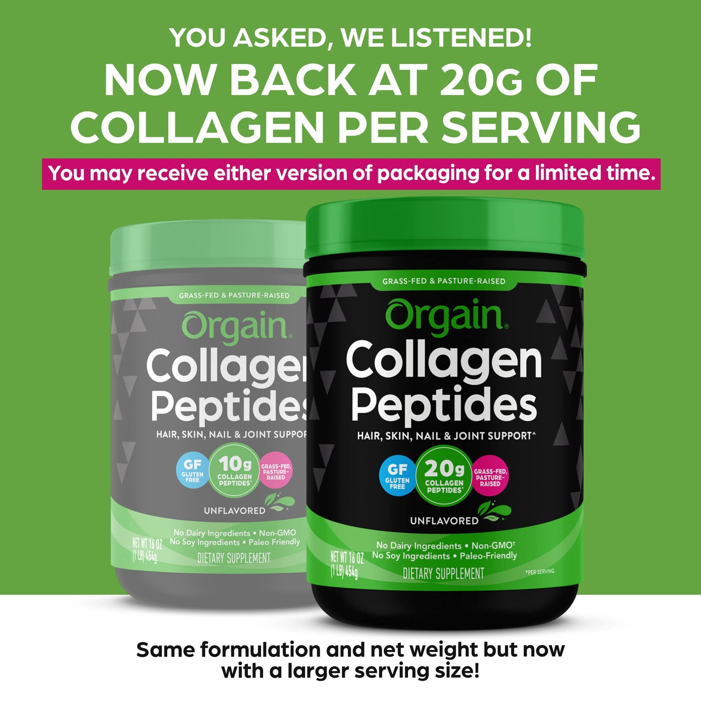 Orgain Collagen Peptides Unflavoured 454 g