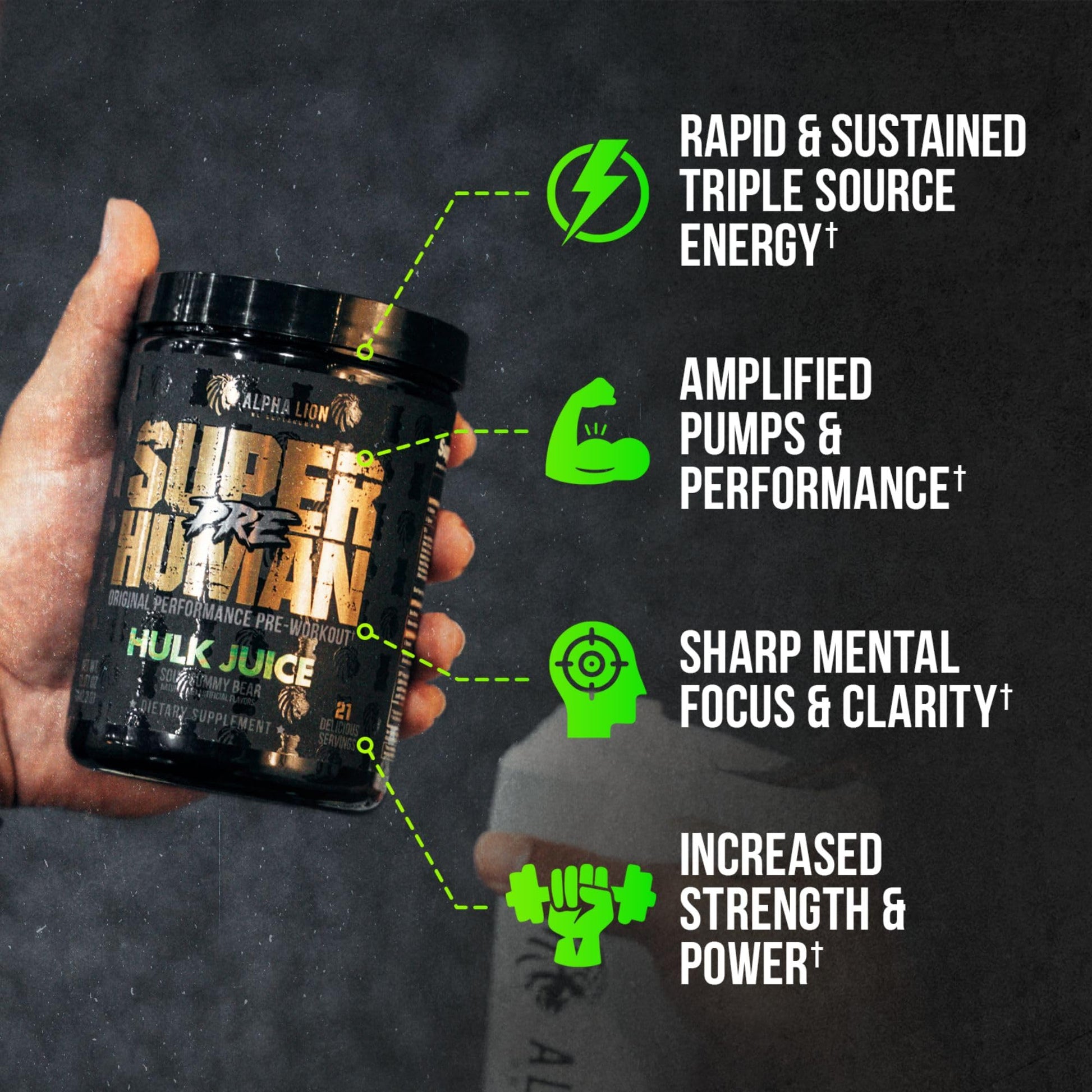 ALPHA LION Superhuman Pre Workout Powder & Post Workout Recovery Bundle, Sustained Energy & Focus + Lean Muscle Growth, Strength & Volume (Hulk Juice & Muscle Marg