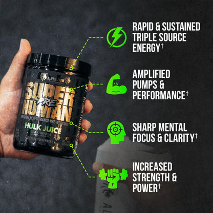 ALPHA LION Superhuman Pre Workout Powder & Post Workout Recovery Bundle, Sustained Energy & Focus + Lean Muscle Growth, Strength & Volume (Hulk Juice & Muscle Marg