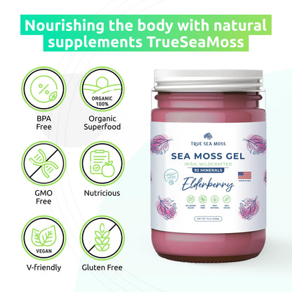 TrueSeaMoss Wildcrafted Irish Sea Moss Gel – Nutritious Organic Raw Seamoss Rich