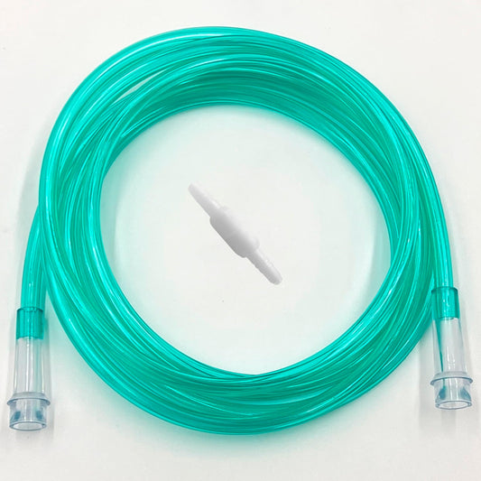 5pk 7Ft Green Oxygen Supply Tubing with Swivel Connectors