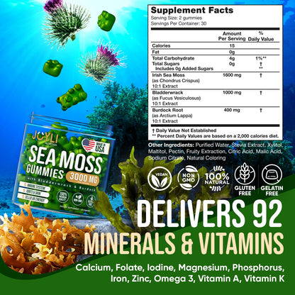 Sea Moss Gummies - Irish Seamoss Gummies for Adults & Kids - Advanced Superfood