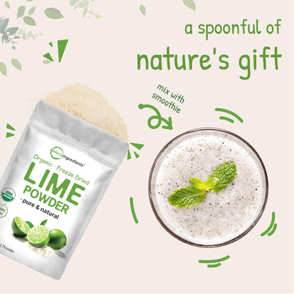 Organic Lime Powder, 1.5lbs | 100% Natural Fruit Powder | Freeze Dried Limes Source