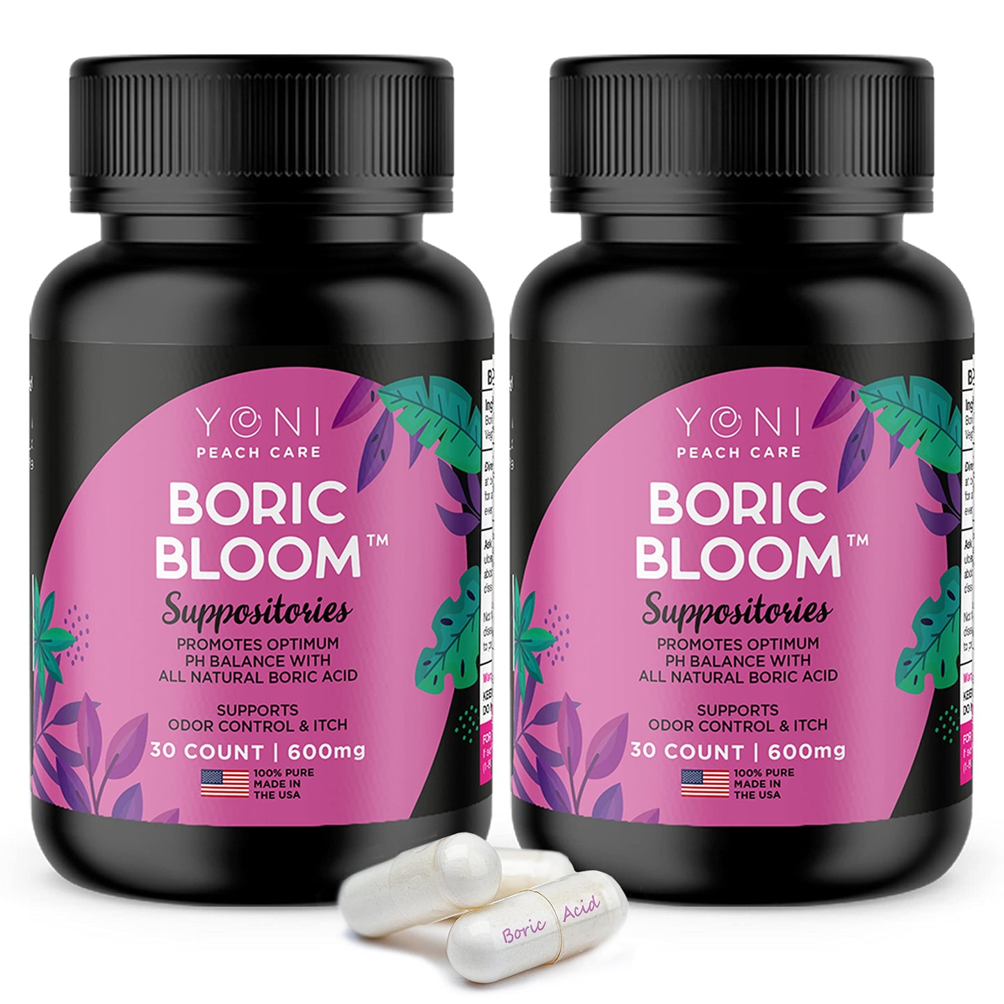 Boric Acid Suppositories - Vaginial Suppository Bacterial Vaginosis, pH Balance for Women Pills