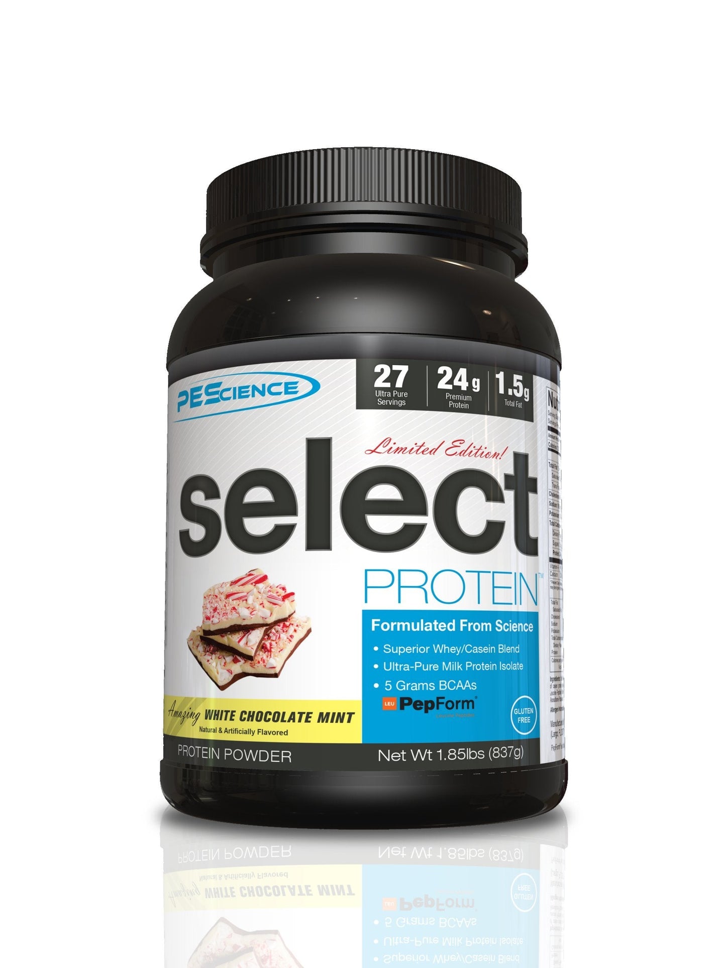 PEScience Select Low Carb Protein Powder, Peppermint Bark, 27 Serving, Keto Friendly 