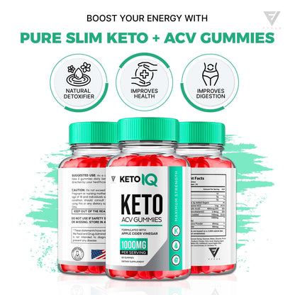 (3 Pack) Keto IQ KetoIQ Keto ACV Gummies, Keto IQ ACV Gummies Advanced Weight Loss