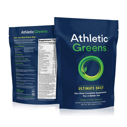 Athletic Greens Ultimate Daily, Whole Food Sourced All in One Greens Supplement Powder