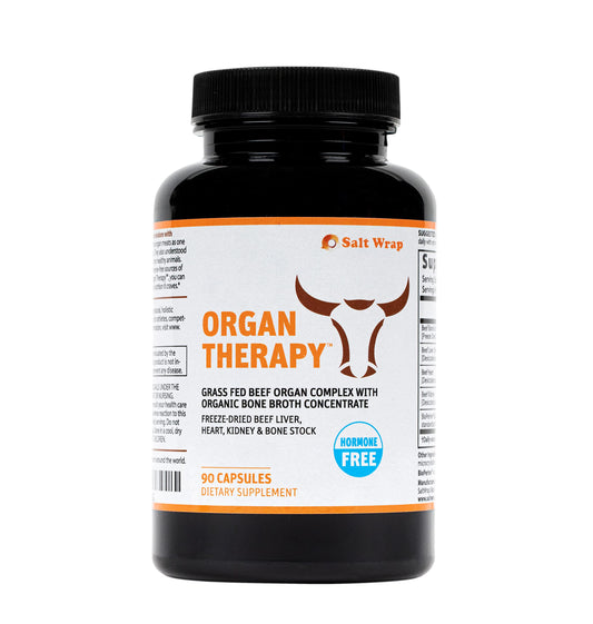 SaltWrap Organ Therapy - Grass Fed Beef Organ Meat Complex Supplement with Organic 