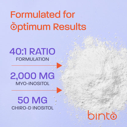 Binto Inositol Powder Mix | 60-Day Supply | 40:1 Ratio of Myo and D-Chiro Inositol