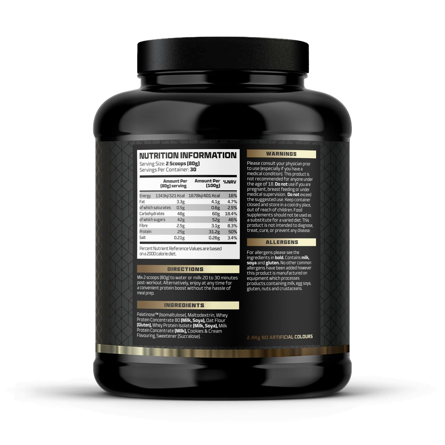 Beast Pharm | Recover Whey Protein Powder | 2.4kg/30 Servings | Cookies & Cream