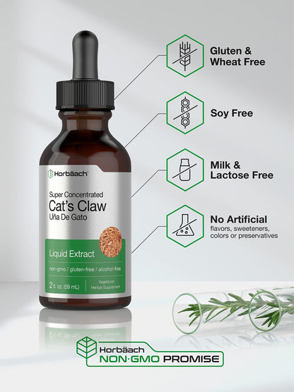 Cats Claw Herb Extract Tincture | 2 Fl Oz | Alcohol Free | Vegetarian, Non-GMO, Gluten