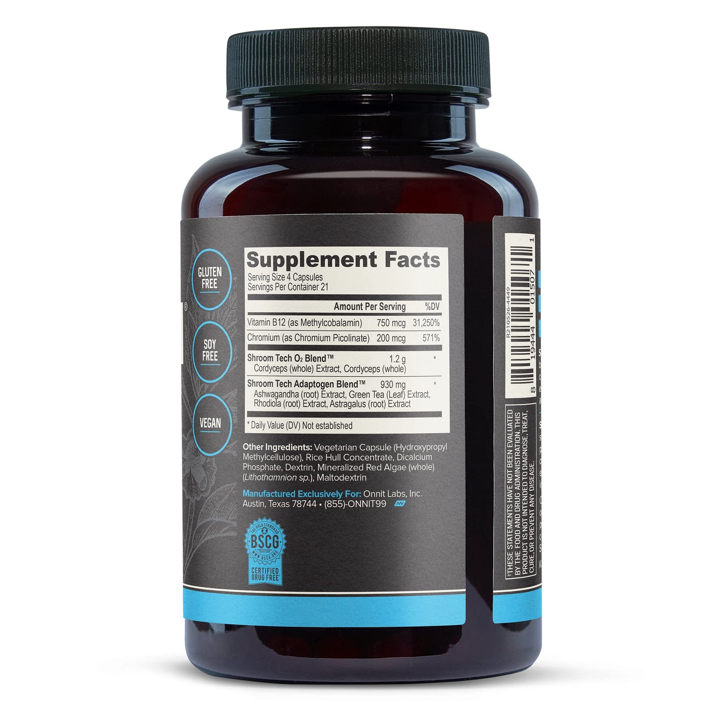 Onnit Shroom TECH Sport (84ct) | All Natural Pre-Workout Supplement with Ashwagandha