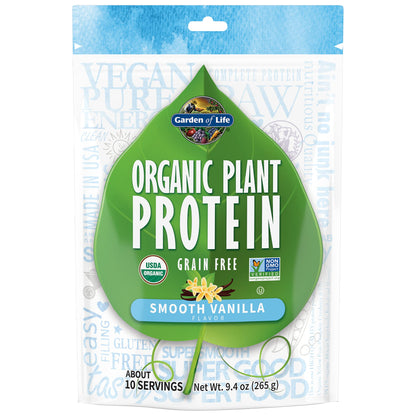 Garden of Life Organic Plant Based Protein Powder - Smooth Vanilla, Vegan, Grain Free 