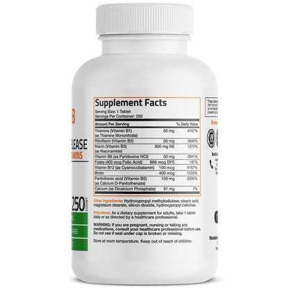 Bronson Super B Vitamin B Complex Sustained Slow Release Vitamin B1, B2, B3, B6, B9