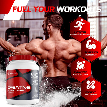 Creatine Monohydrate Powder - 5000mg Micronized for Muscle Growth, Enhanced