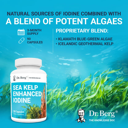 Dr. Berg's Sea Kelp Enhanced - Pure Healthy Thyroid Support Natural Antioxidants