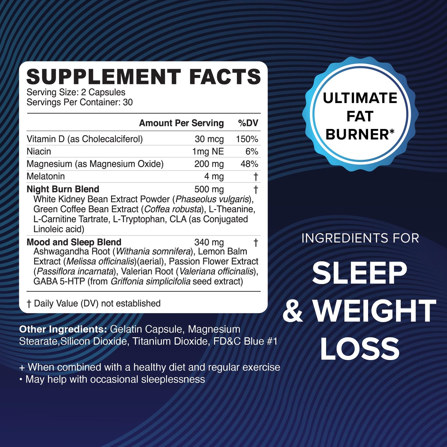 Night Time Fat Burner | Weight Loss Support for Women | Appetite Suppressant, Carb Block