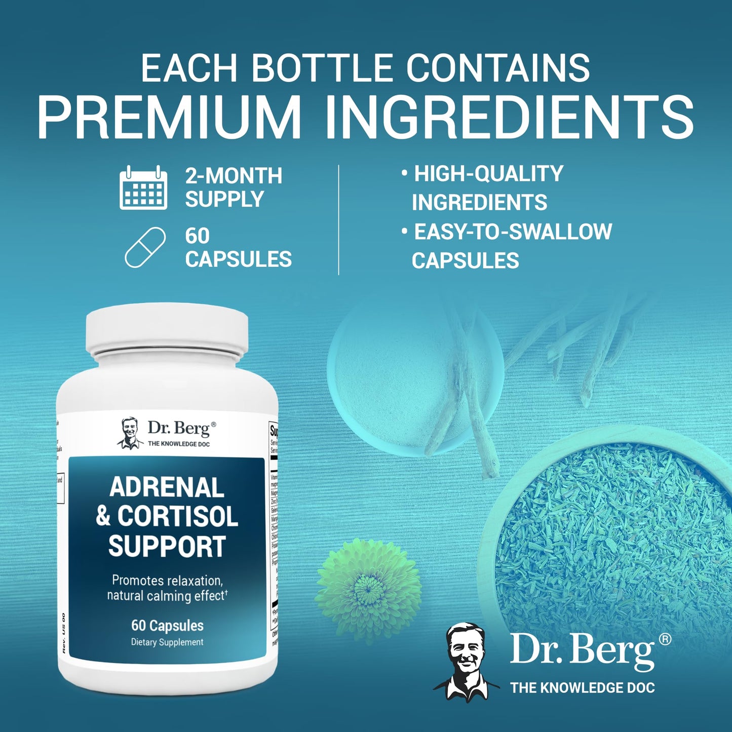 Dr. Berg Adrenal & Cortisol Supplement New Formula - Adrenal Supplement & Cortisol