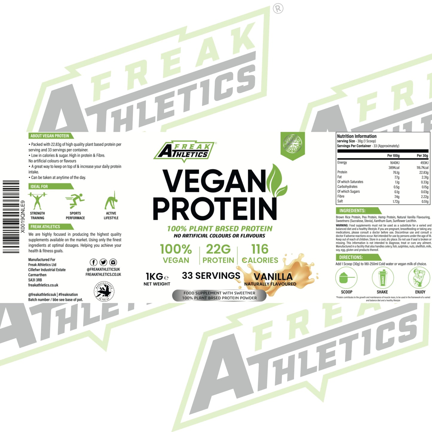 Vegan Protein Powders - Plant Based Vegan Protein Powder 1kg Soy Free Protein Powder