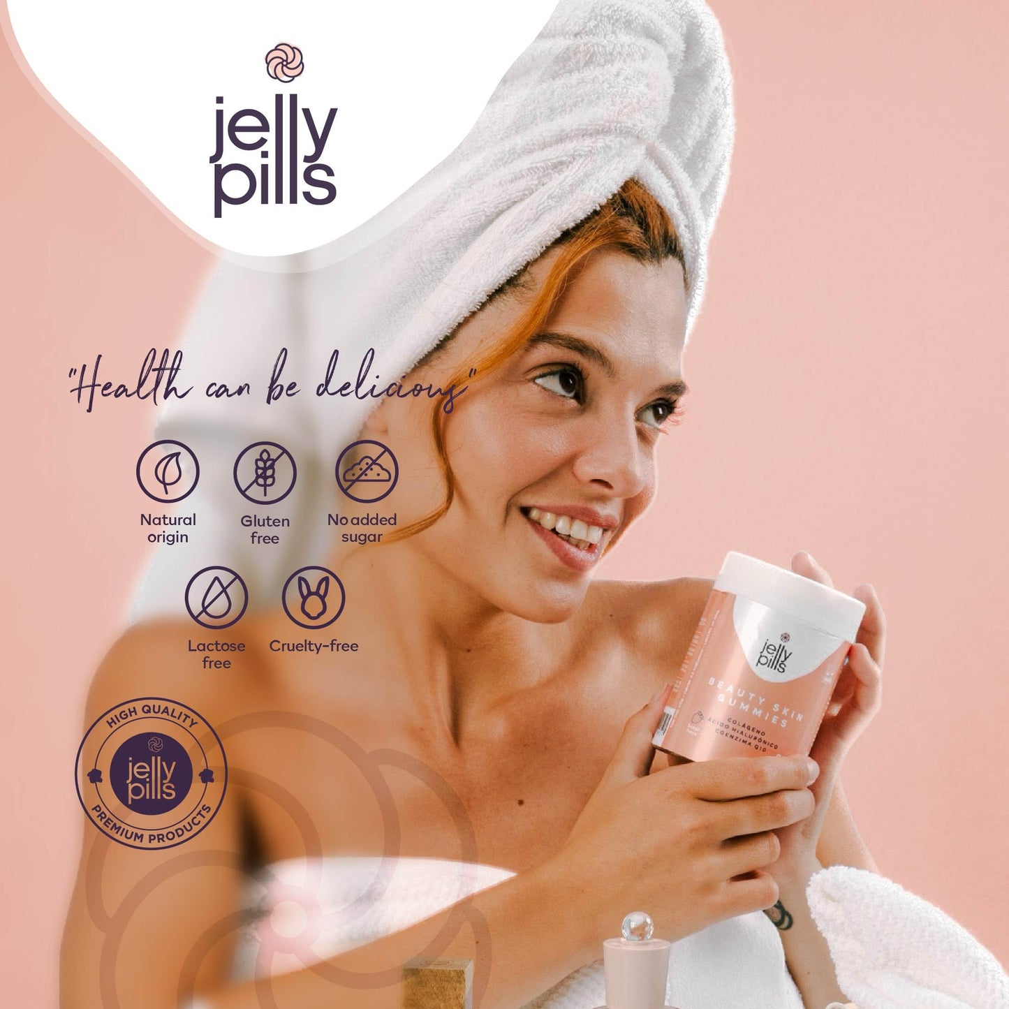 Jelly Pills® Hydrolyzed Collagen Gummies with Hyaluronic Acid and Coenzyme Q10