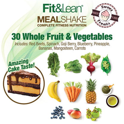 Fit & Lean Meal Shake Meal Replacement with Protein, Fiber, Probiotics and Organic Fruits