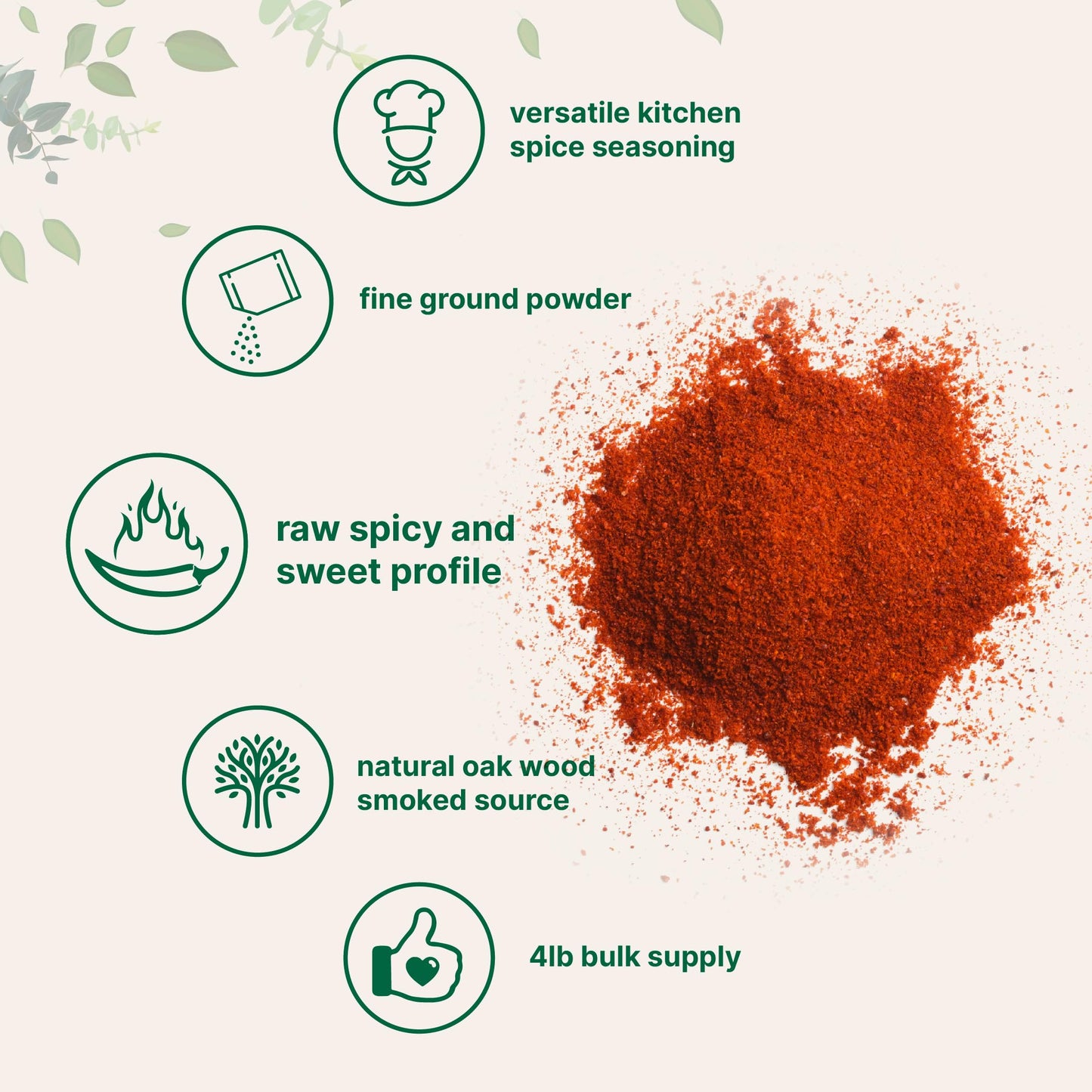 Smoked Paprika Powder 4lbs(64 oz) | Premium Source for Spice & Seasoning