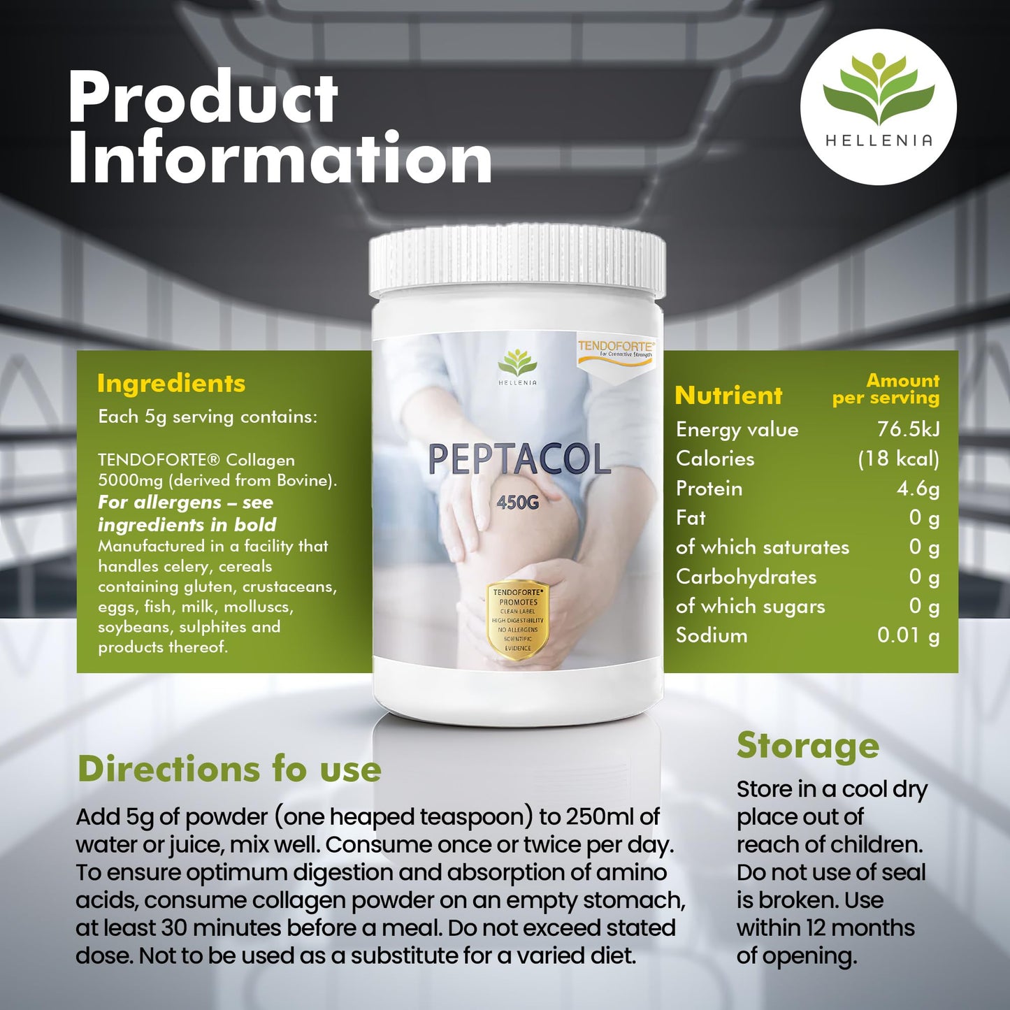 PEPTACOL TENDOFORTE® Bioactive Collagen Peptides® - 450g