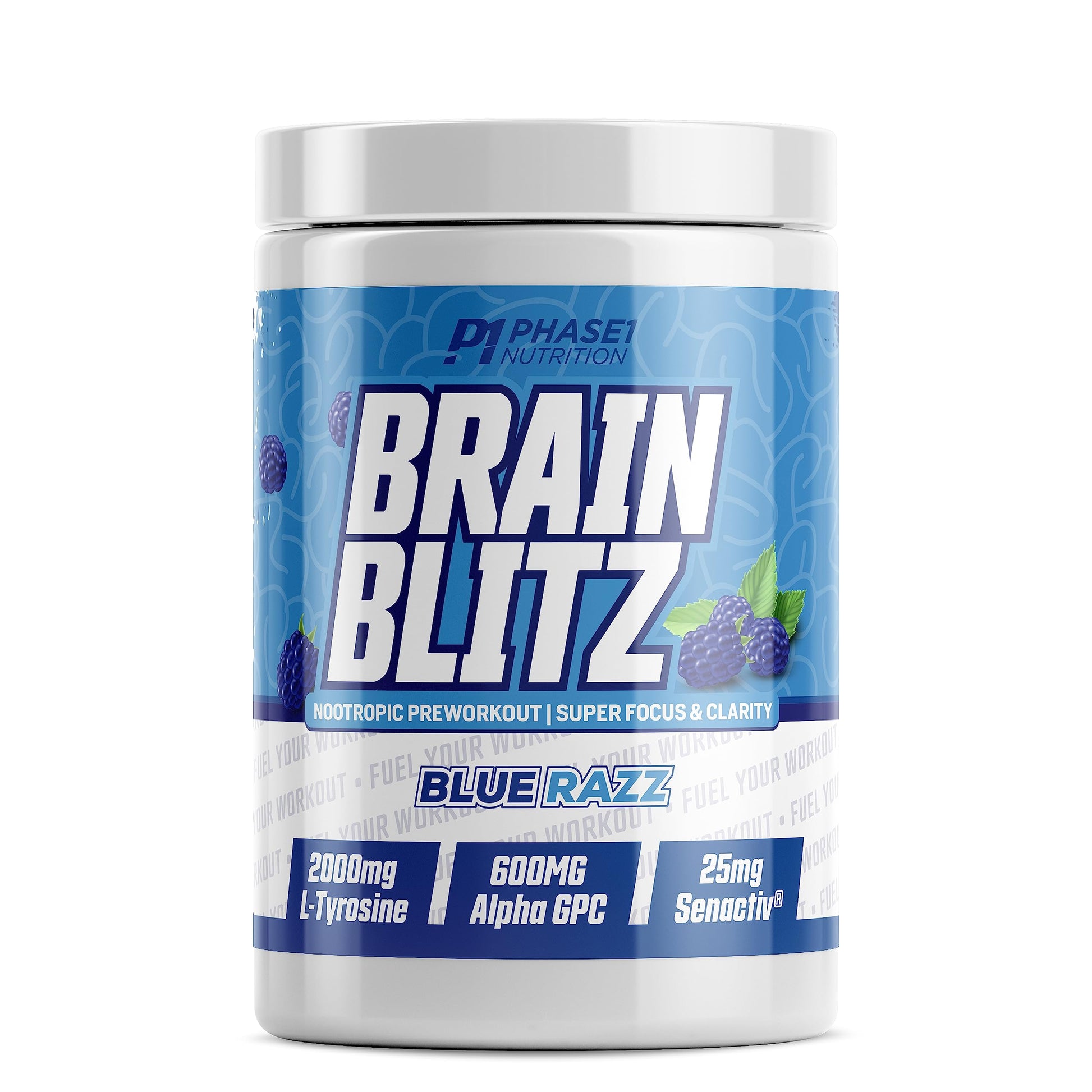 Phase One Nutrition Brain Blitz, Blue Razz - 20 Servings