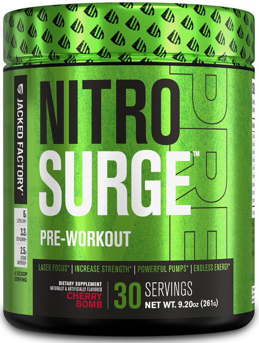 NITROSURGE Pre Workout Supplement - Endless Energy, Instant Strength Gains