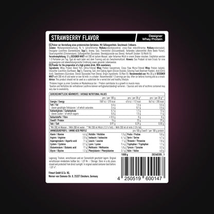 ESN Designer Whey Protein Powder, Strawberry, 1000 g, 2.2 lbs, 33 Servings