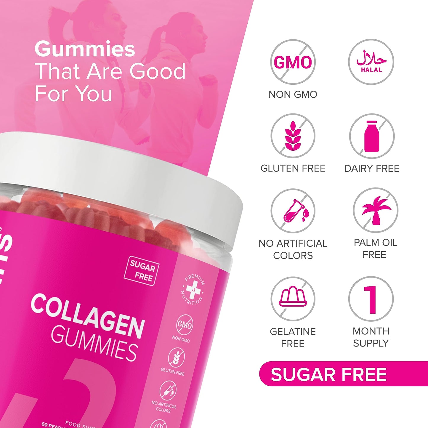 Collagen Gummies - Sugar Free Marine Collagen Gummies - Superior Type 1 Hydrolysed Collagen