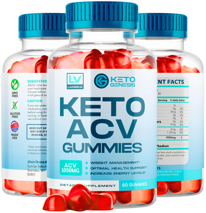 2 Pack - Keto Genesis Keto ACV Gummies Advanced Weight Loss, Genesis ACV, Genesis