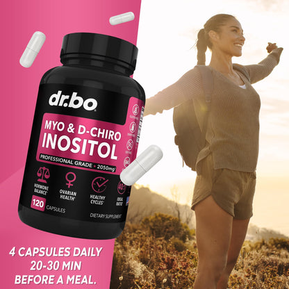 Myo-Inositol & D-Chiro Inositol Supplement Capsules - 40:1 Ratio Hormone Balance