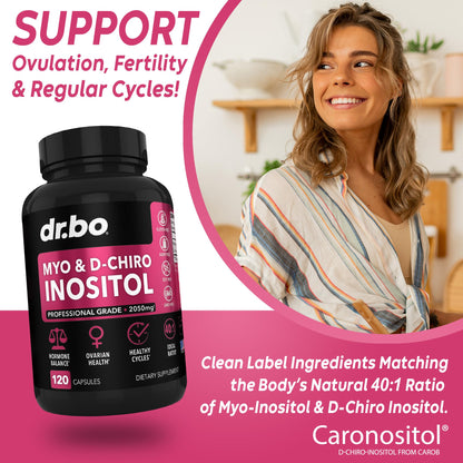 Myo-Inositol & D-Chiro Inositol Supplement Capsules - 40:1 Ratio Hormone Balance