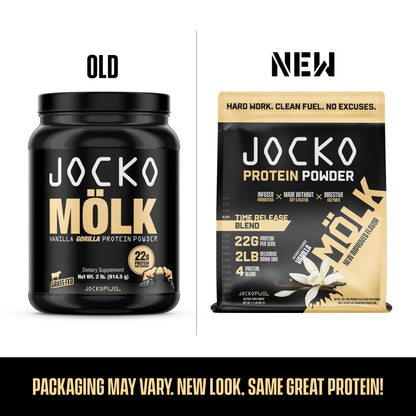 Jocko Mölk Whey Protein Powder (Vanilla) - Keto, Probiotics, Grass Fed, Digestive Enzymes