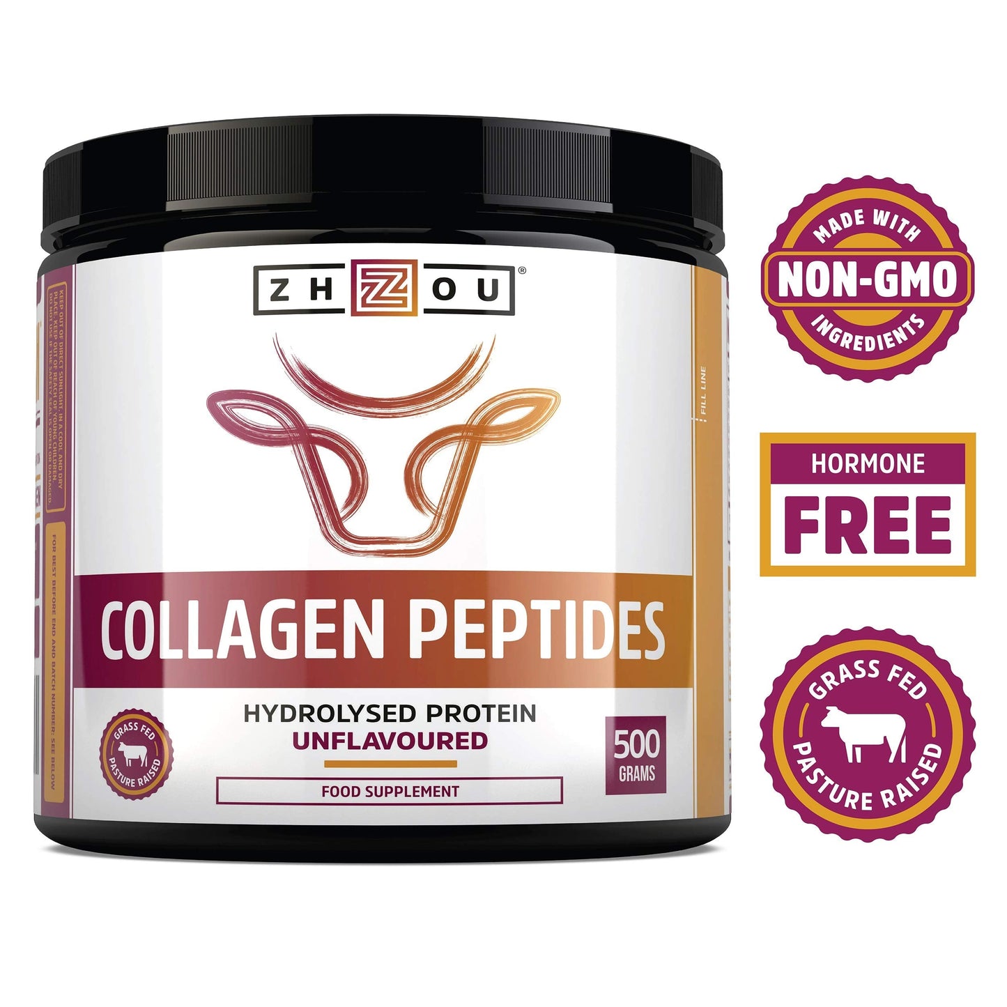 Collagen Powder 500g - Hydrolysed Collagen Peptides Powder - High Protein Bovine Collagen Supplement