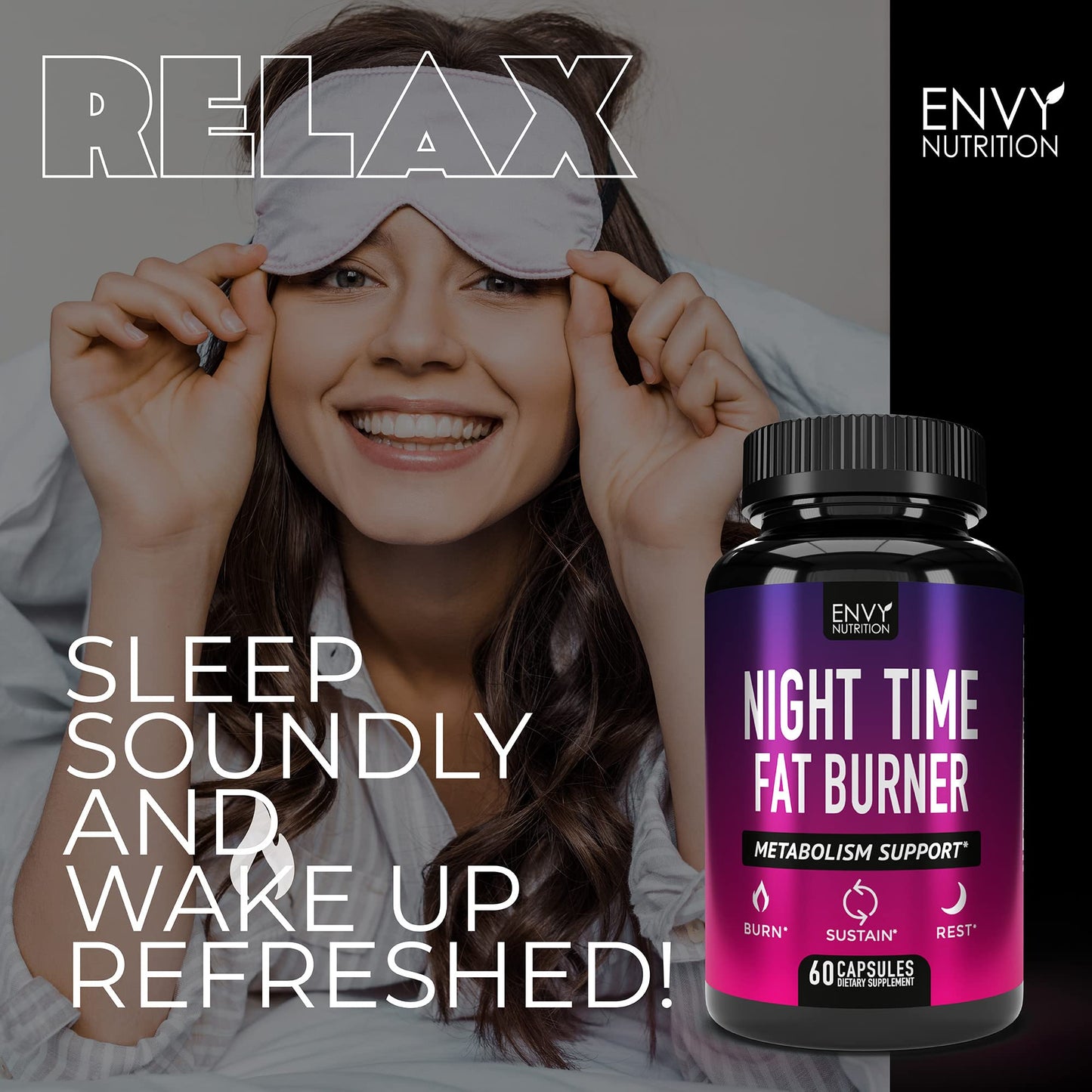 Night Time Fat Burner - Carb Blocker, Metabolism Booster, Appetite Suppressant