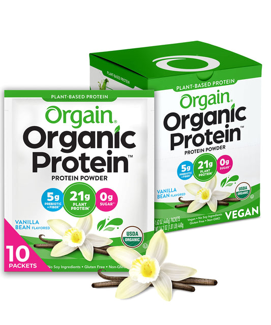 Orgain Organic Vegan Protein Powder, Vanilla Bean - 21g Plant Based Protein, Gluten Free