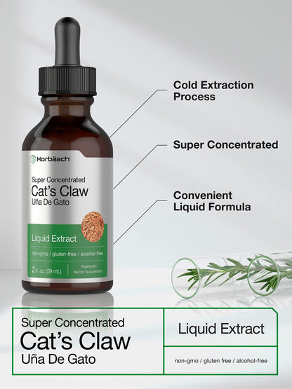 Cats Claw Herb Extract Tincture | 2 Fl Oz | Alcohol Free | Vegetarian, Non-GMO, Gluten