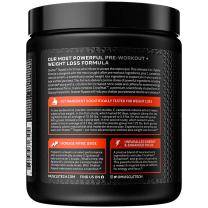 Pre Workout + Weight Loss MuscleTech Shatter Ripped Pre-Workout Pre Workout