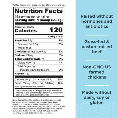 Ancient Nutrition Bone Broth Protein Powder, Butternut Squash, Grass-Fed Chicken