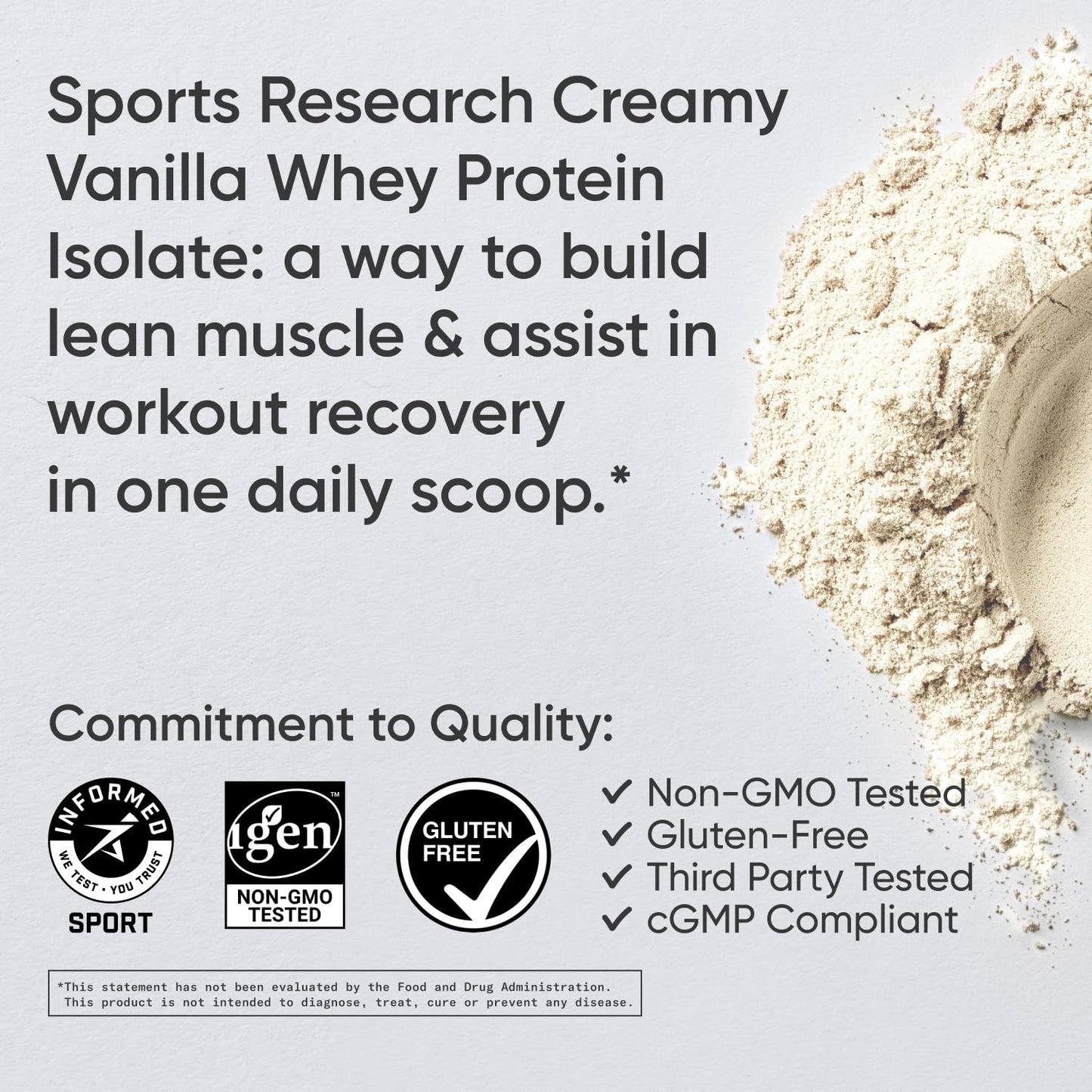 Sports Research Whey Protein Isolate - Sports Nutrition Protein Powder 25g per Serving