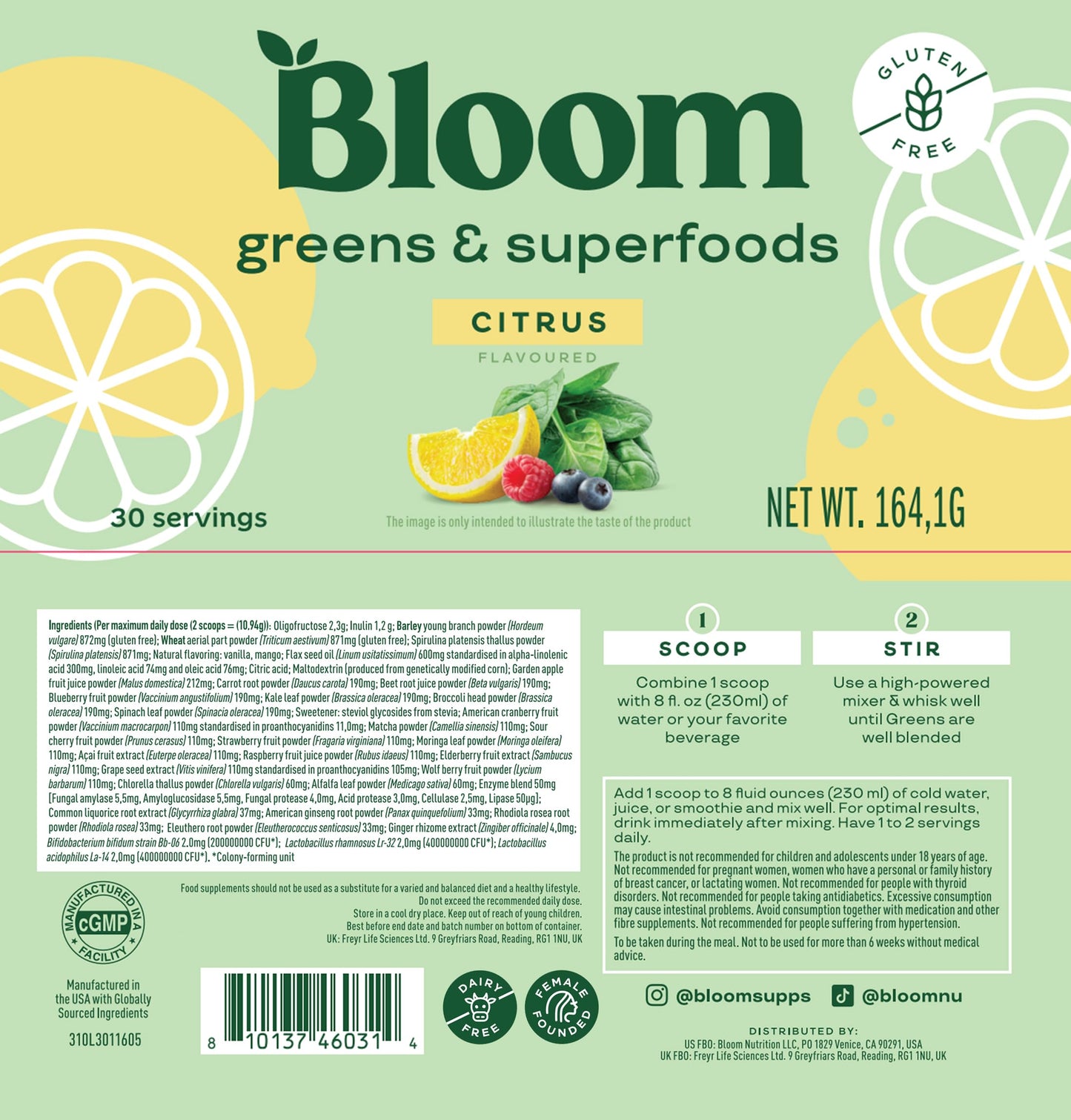 Bloom Nutrition Greens and Superfoods Powder for Digestive Health, Greens Powder