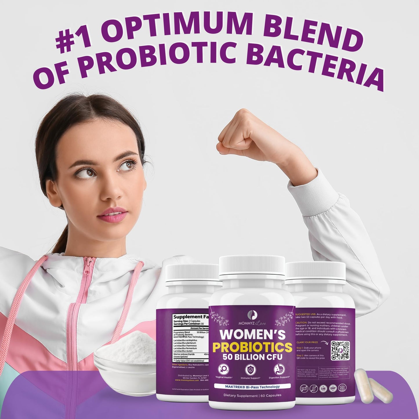 Probiotics for Women Digestive Health + Vaginal Probiotics for Vaginal Odor Control, Balanced PH Levels