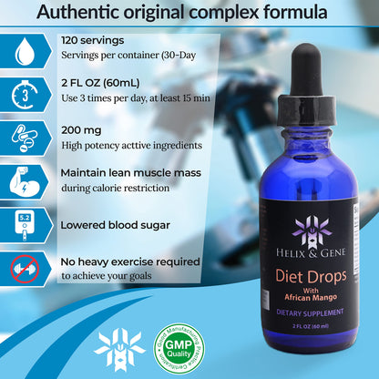 Helix & Gene Appetite Diet Drops Mango Flavor | Fast Weight Loss | Natural Metabolism