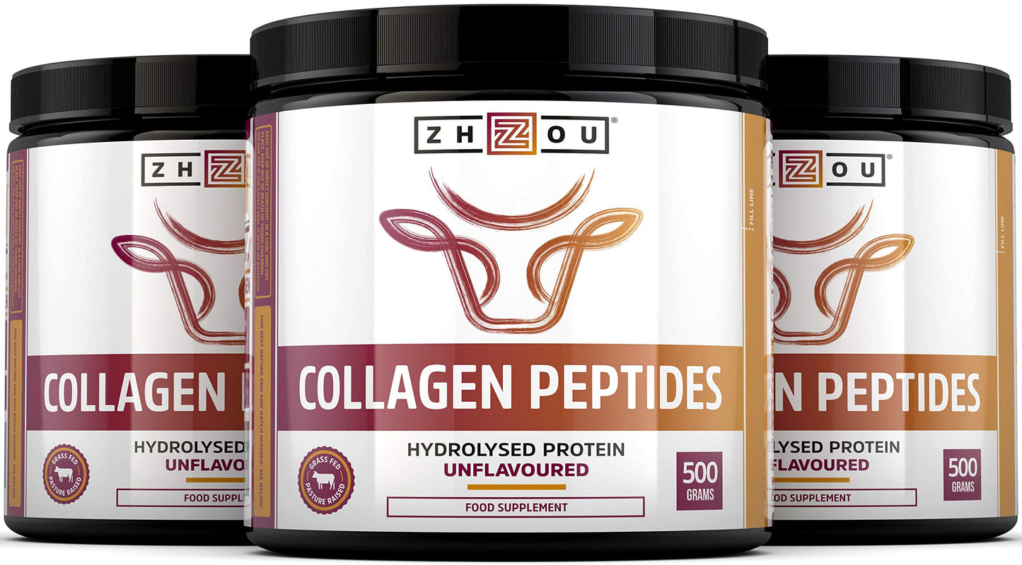 Collagen Powder 500g - Hydrolysed Collagen Peptides Powder - High Protein Bovine Collagen Supplement